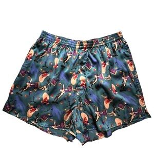 Vintage Looney Tunes 1993 Silk Boxers Yosemite Sam Wile E Coyote Button Fly XL
